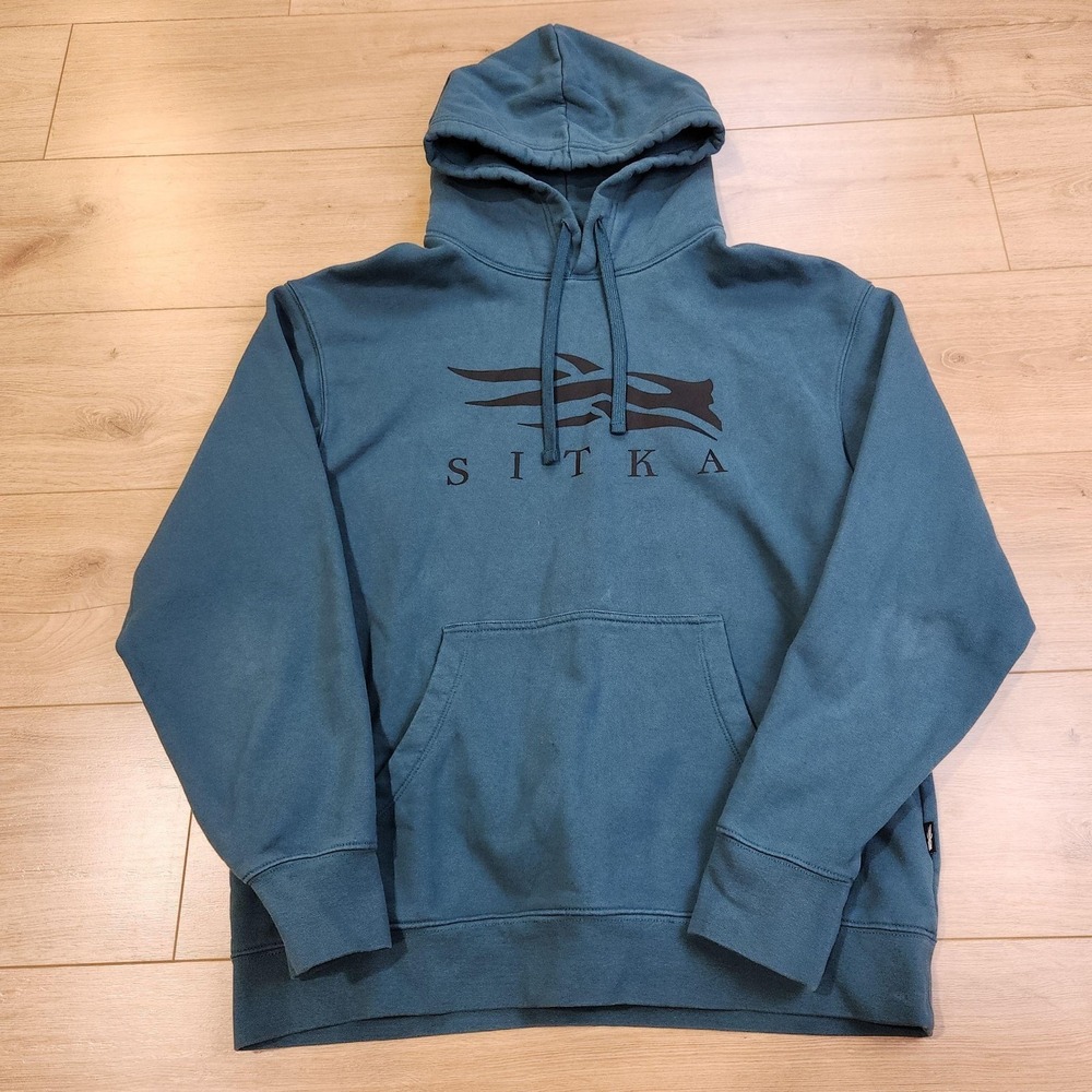 Sitka Gear Hoodie Sweatshirt Mens Large Blue Fleece Pullover Hunting Outdoor